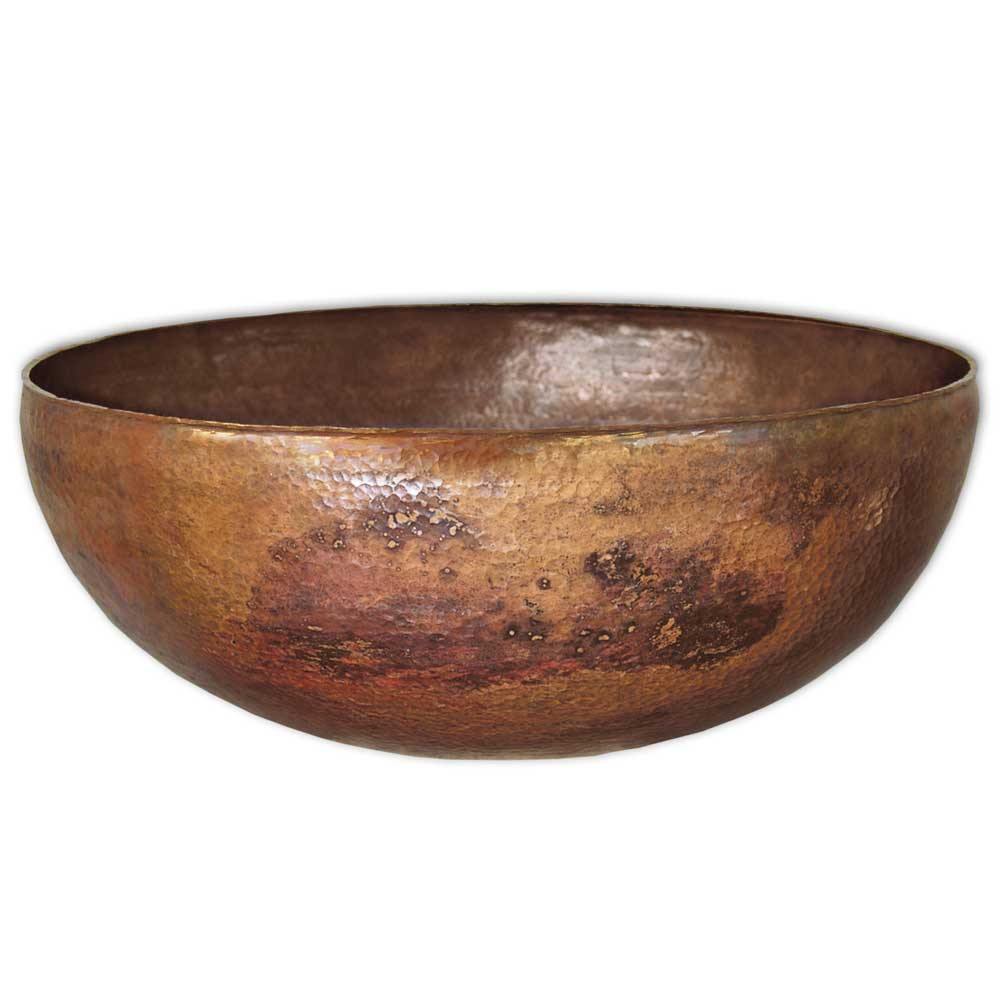 Native Trails Maestro 16" Round Copper Bathroom Sink, Tempered Copper, CPS363
