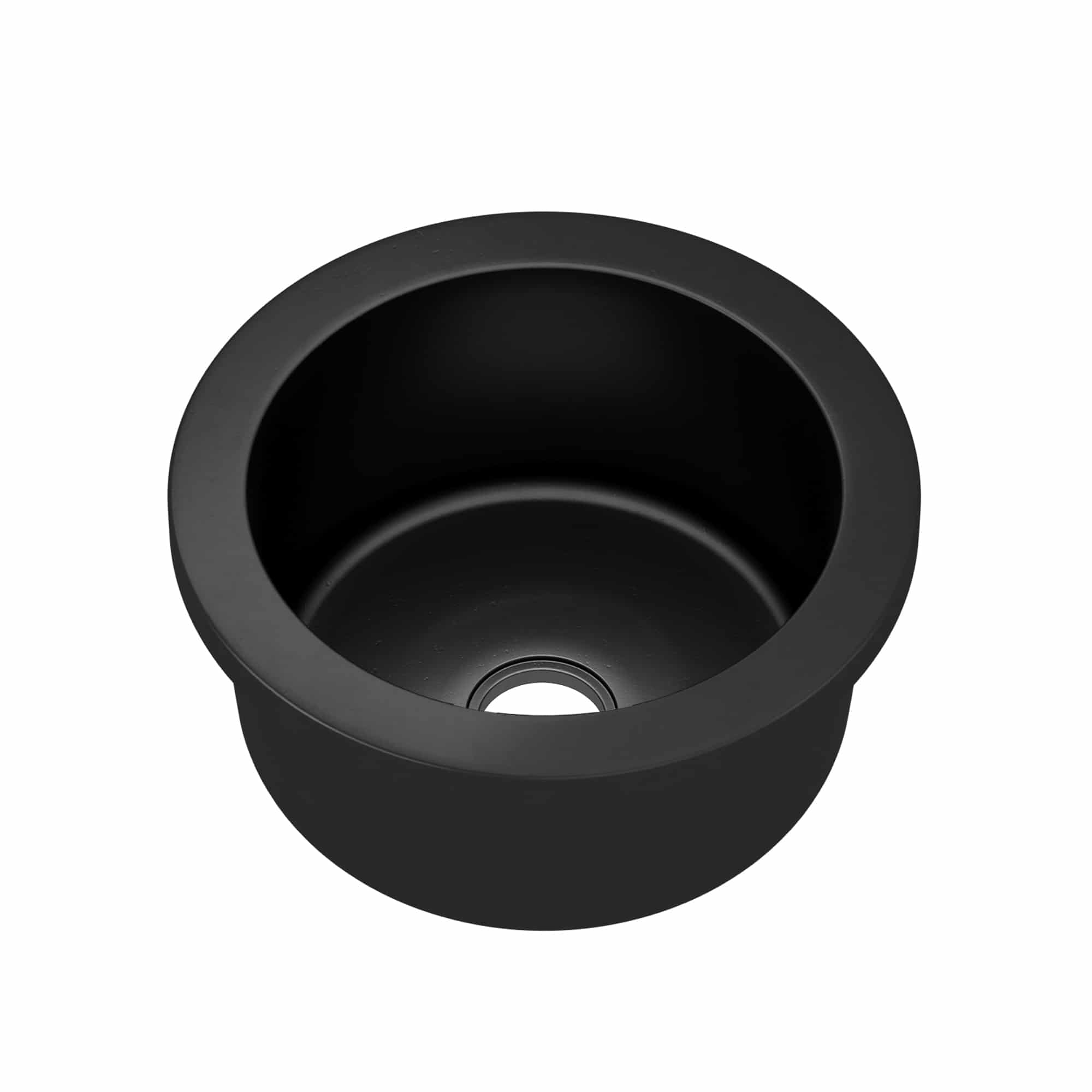 Native Trails Malibu 14" Round NativeStone Concrete Bar/Prep Sink, Charcoal, NSB1407-C