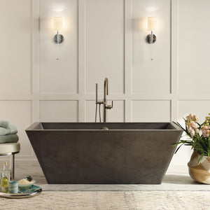 Alternate Image for Native Trails 66" NativeStone Concrete Mendocino Bathtub, Slate, NST6634-S