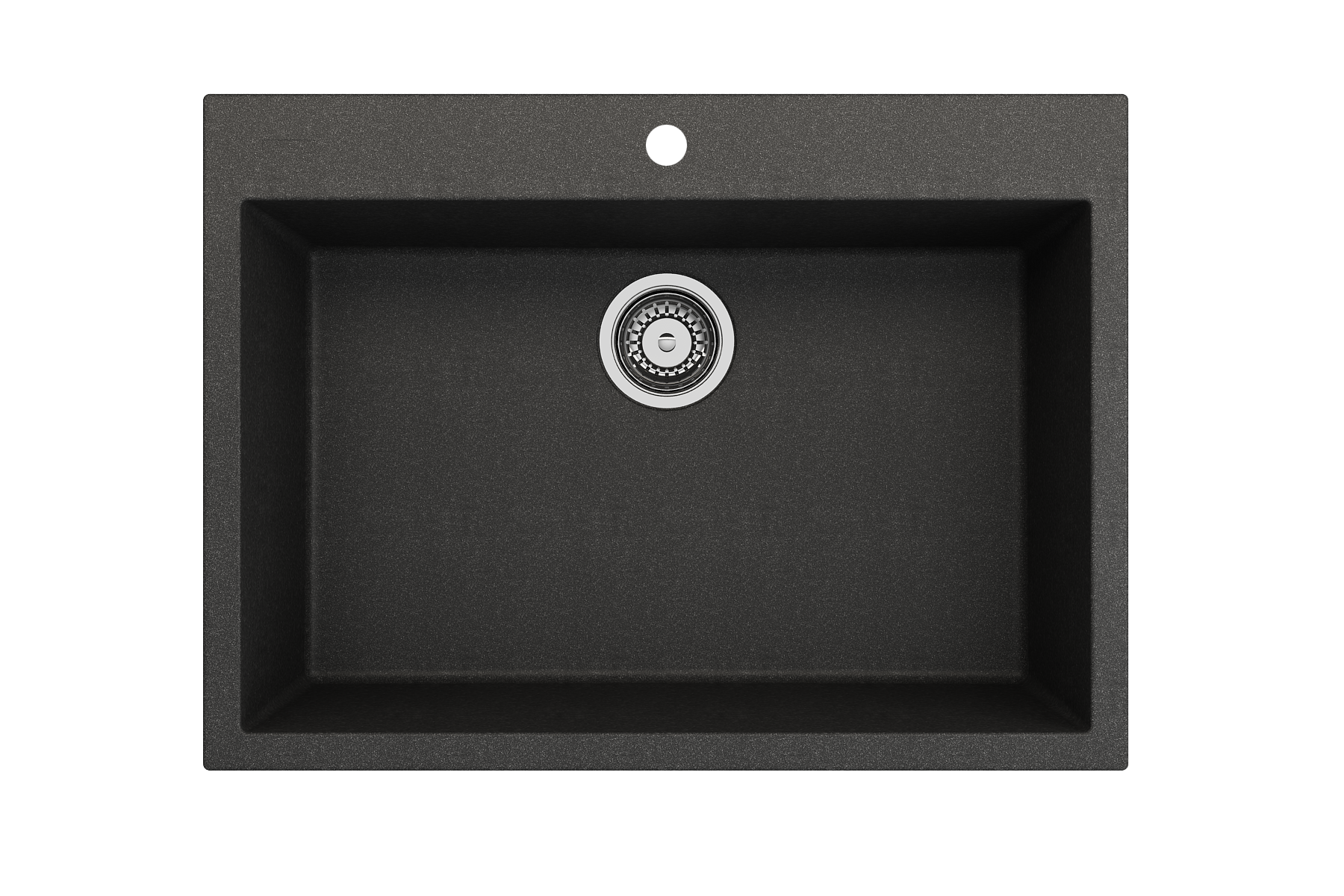 BOCCHI Campino Uno 27" Dual Mount Granite Kitchen Sink Kit, Metallic Black, 1634-505-0126