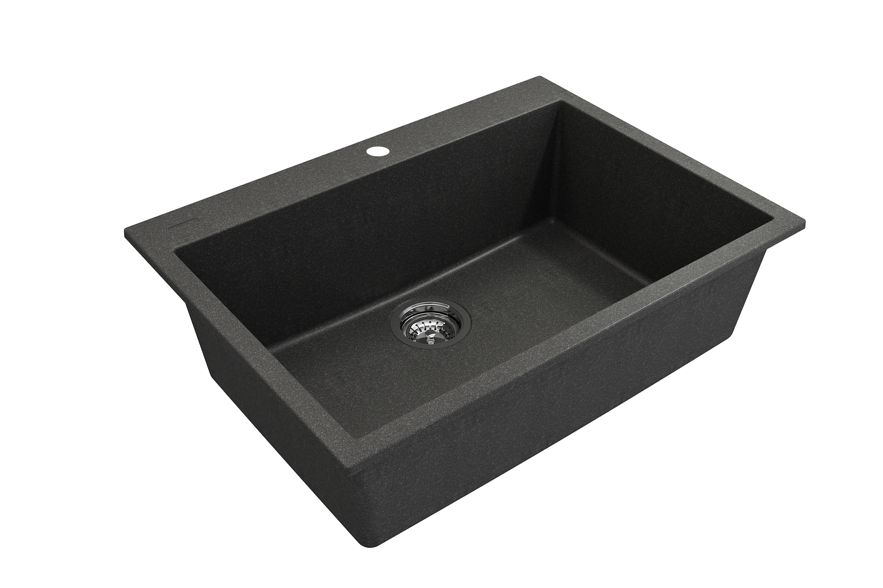 BOCCHI Campino Uno 27" Dual Mount Granite Kitchen Sink Kit, Metallic Black, 1634-505-0126