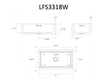 Latoscana 33" Fireclay Single Bowl White Farmhouse Apron Sink, Reversible, LFS3318W - The Sink Boutique