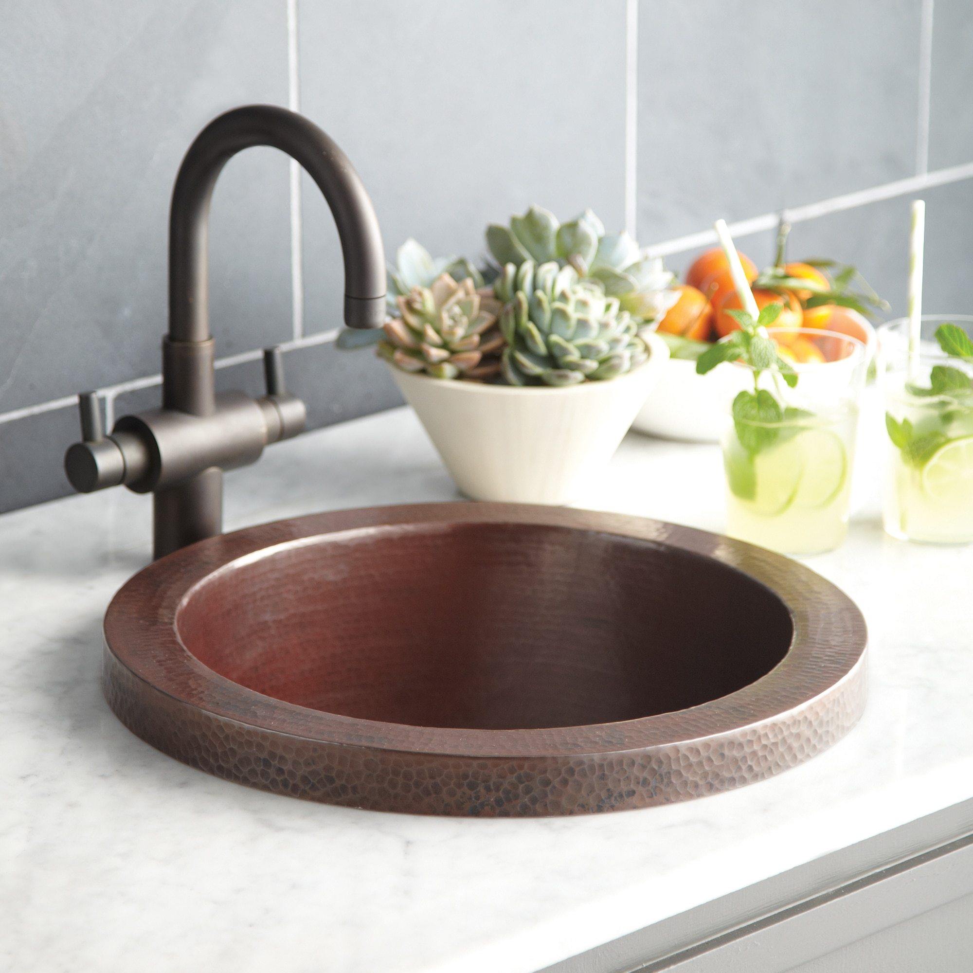 Native Trails Mojito 16" Copper Bar/Prep Sink, Antique Copper, CPS216