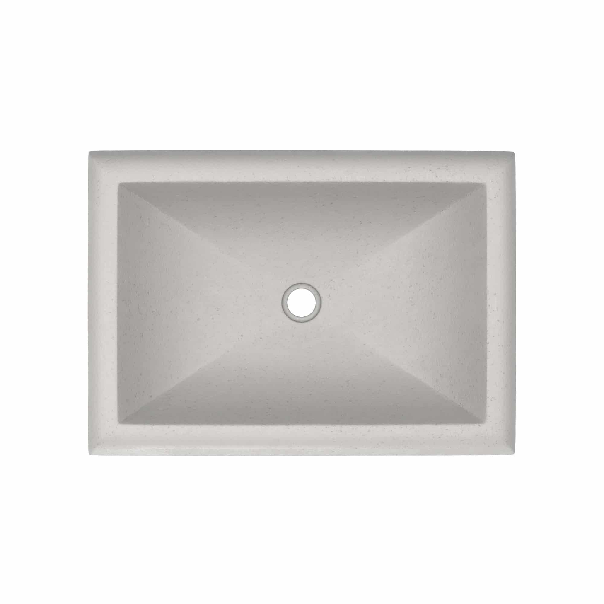 Native Trails Montecito 22" Rectangle NativeStone Concrete Bathroom Sink, Ash, NSL2216-A