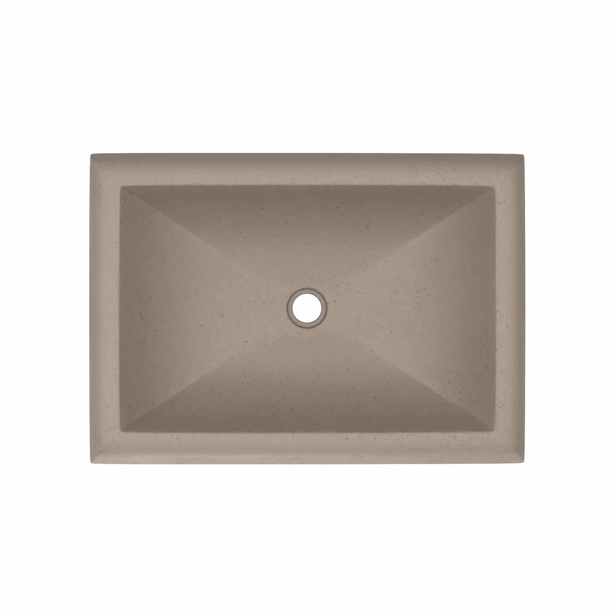 Native Trails Montecito 22" Rectangle NativeStone Concrete Bathroom Sink, Earth, NSL2216-E