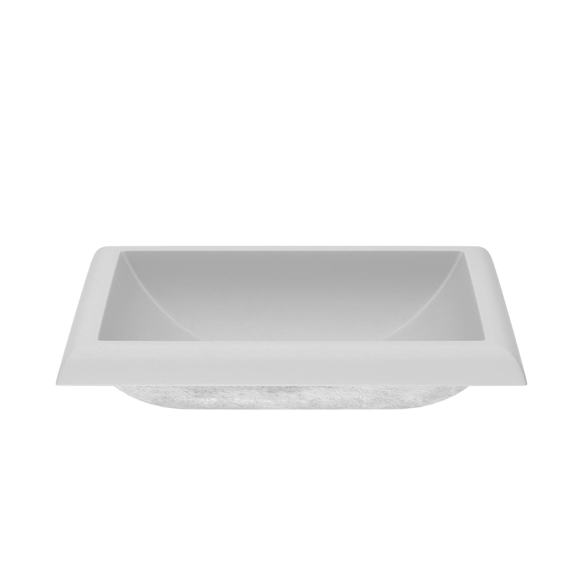 Native Trails Montecito 22" Rectangle NativeStone Concrete Bathroom Sink, Pearl, NSL2216-P