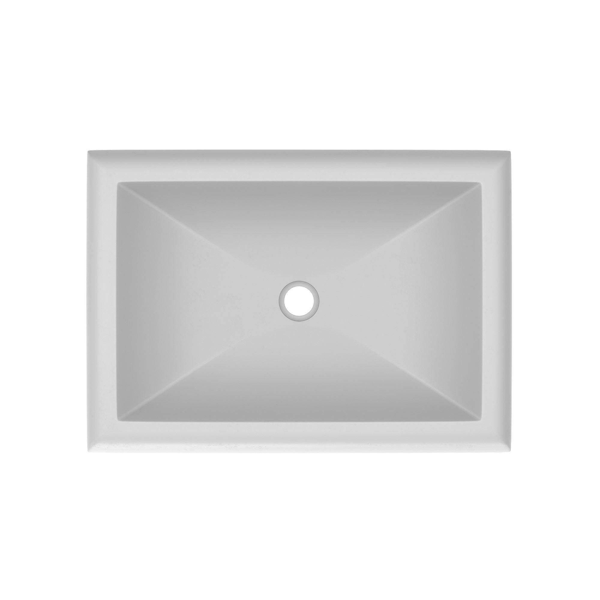 Native Trails Montecito 22" Rectangle NativeStone Concrete Bathroom Sink, Pearl, NSL2216-P