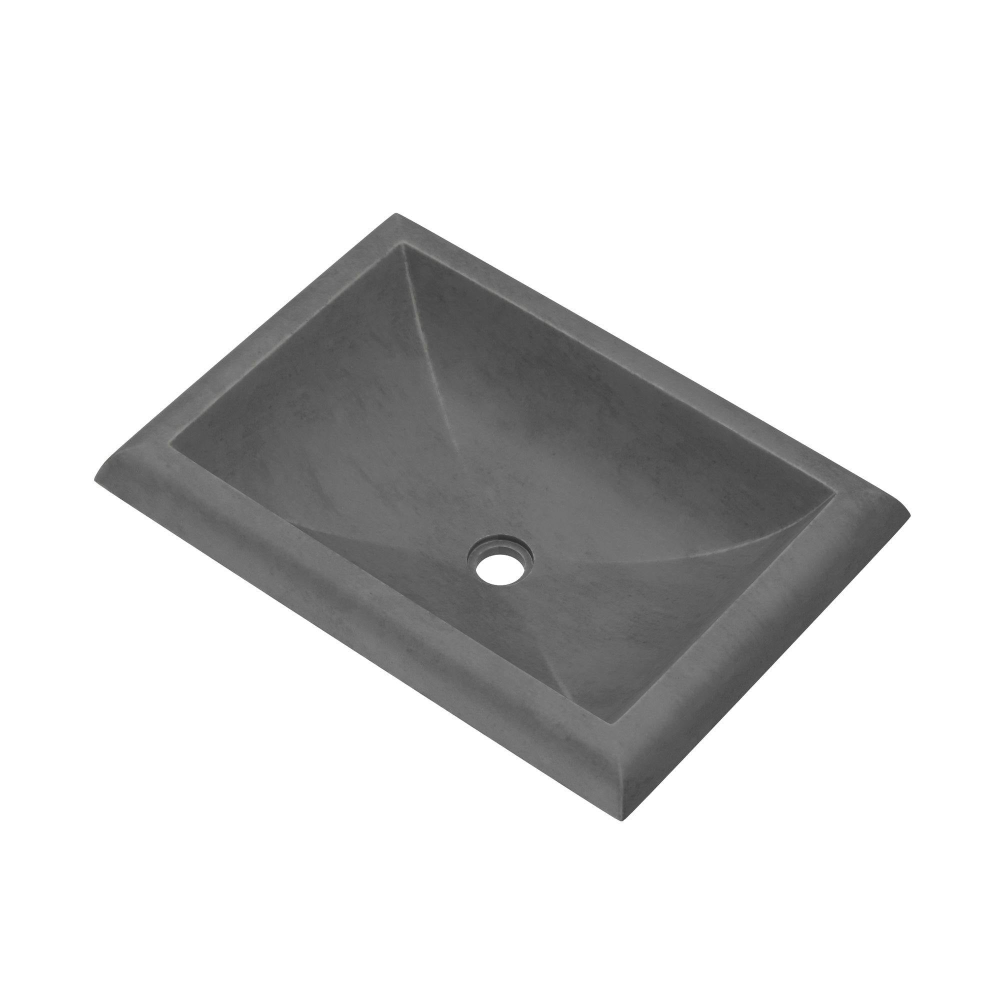 Native Trails Montecito 22" Rectangle NativeStone Concrete Bathroom Sink, Slate, NSL2216-S