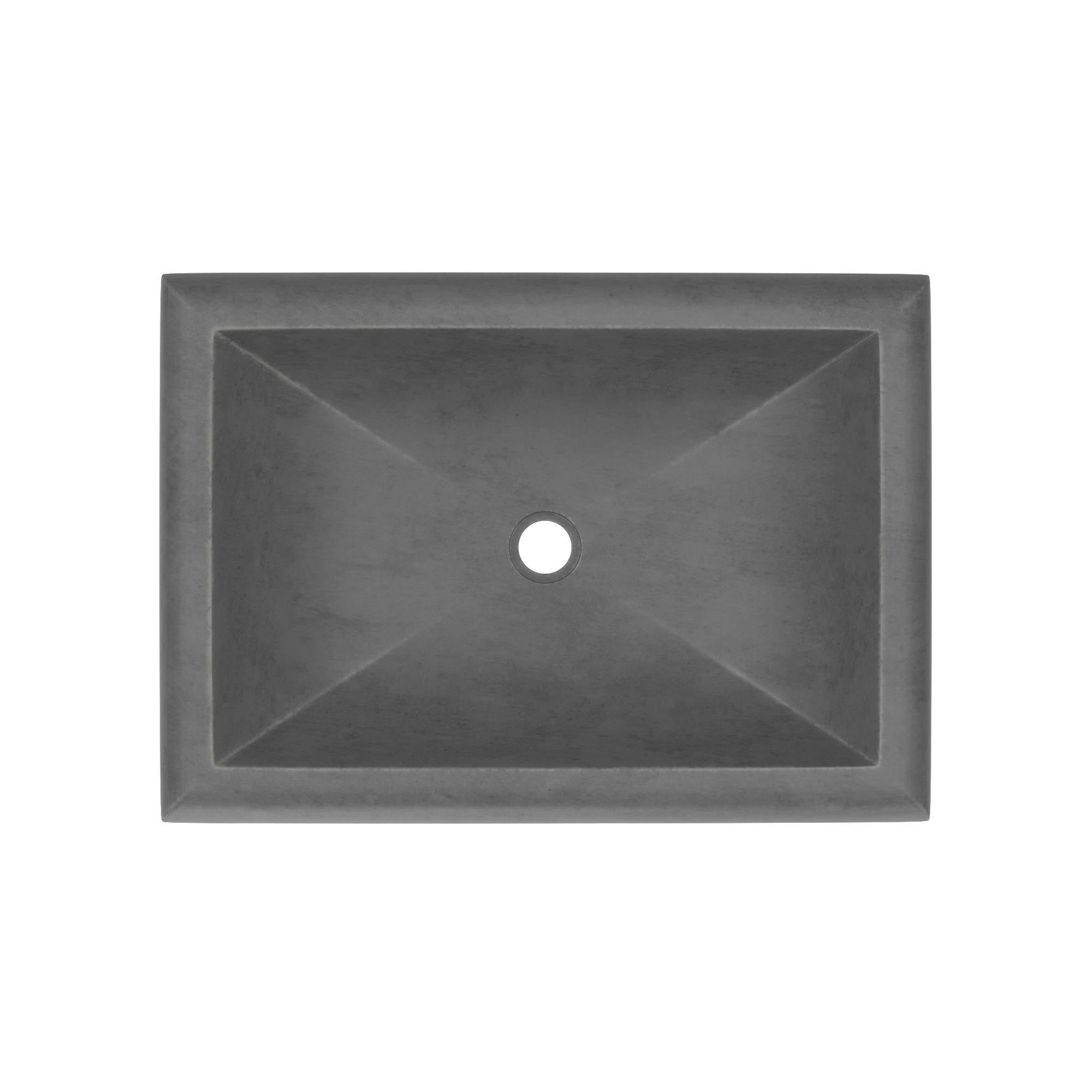 Native Trails Montecito 22" Rectangle NativeStone Concrete Bathroom Sink, Slate, NSL2216-S