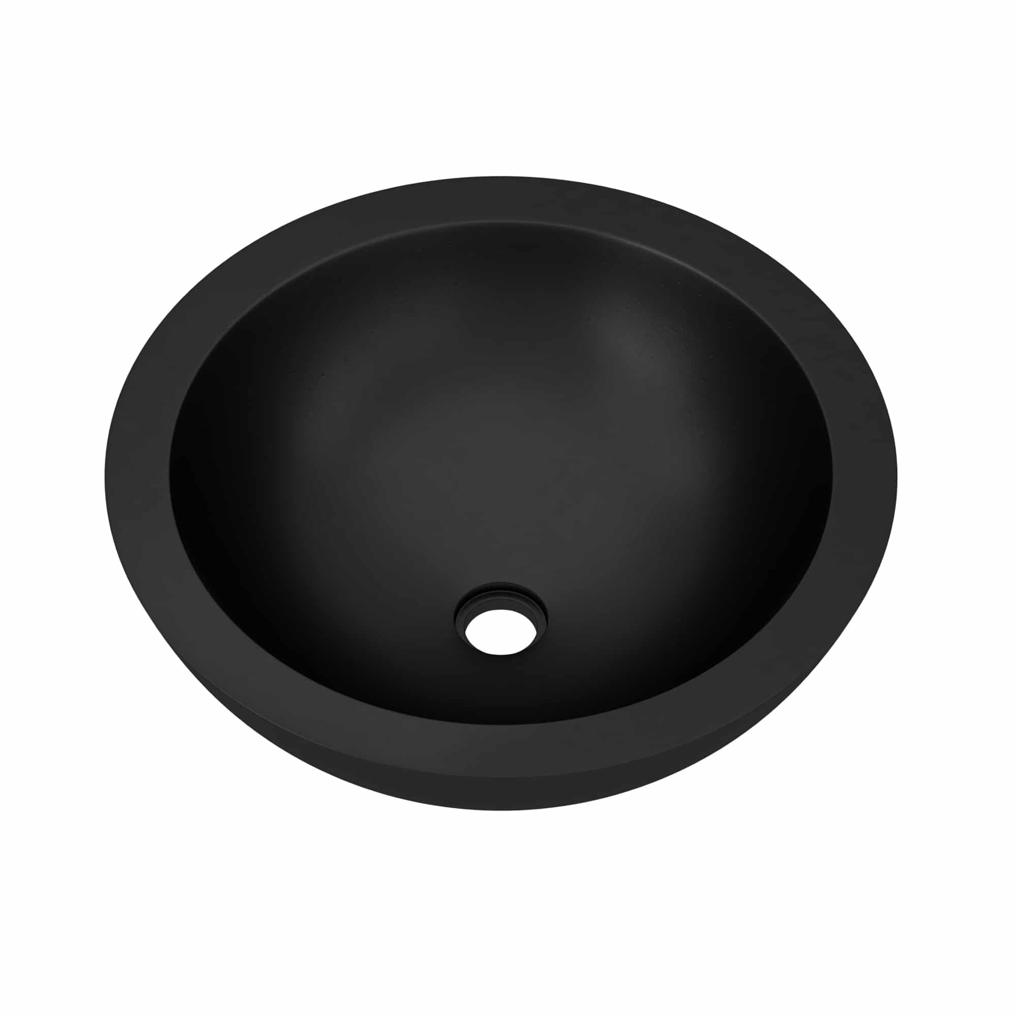 Native Trails Morro 17" Round NativeStone Concrete Bathroom Sink, Charcoal, NSL1705-C