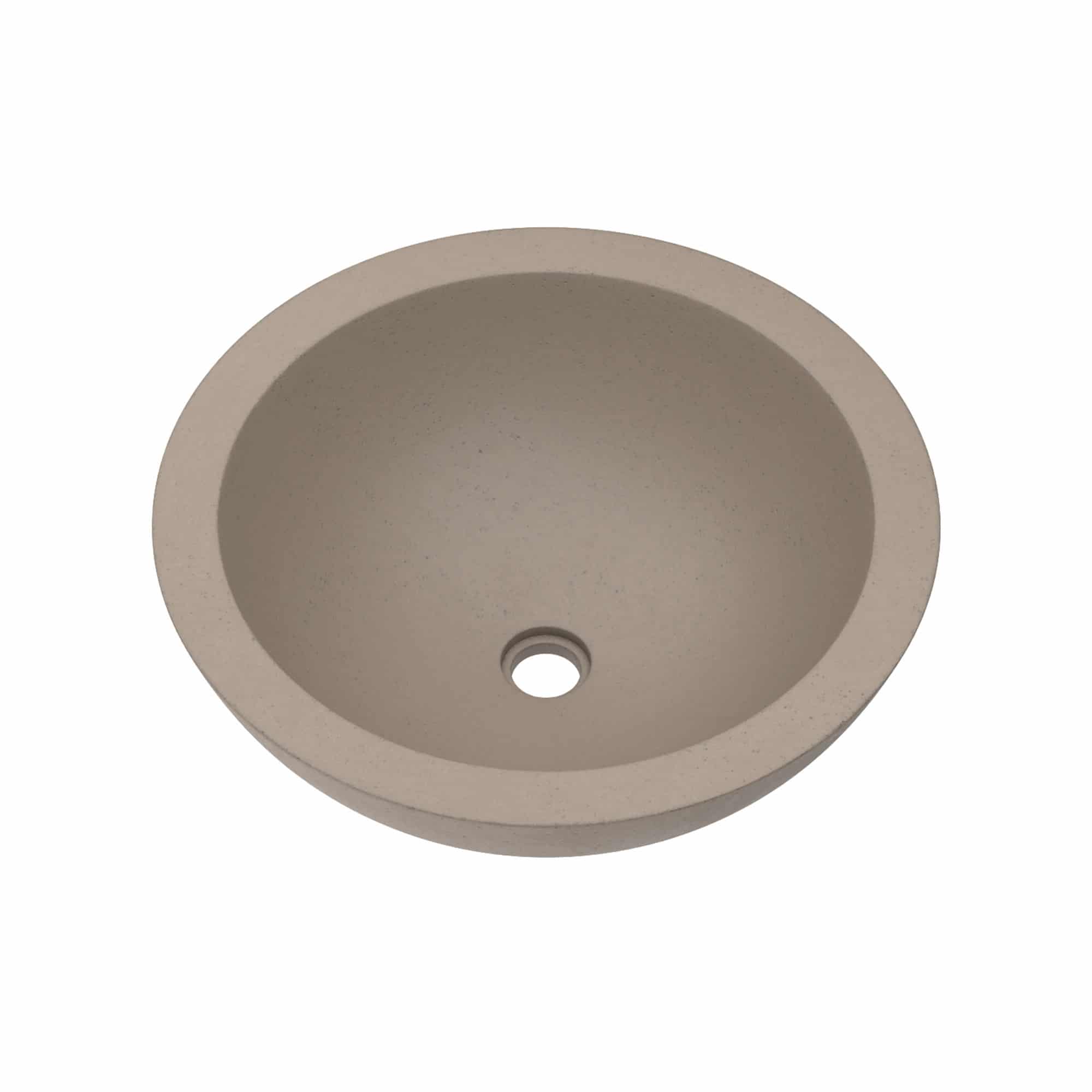 Native Trails Morro 17" Round NativeStone Concrete Bathroom Sink, Earth, NSL1705-E