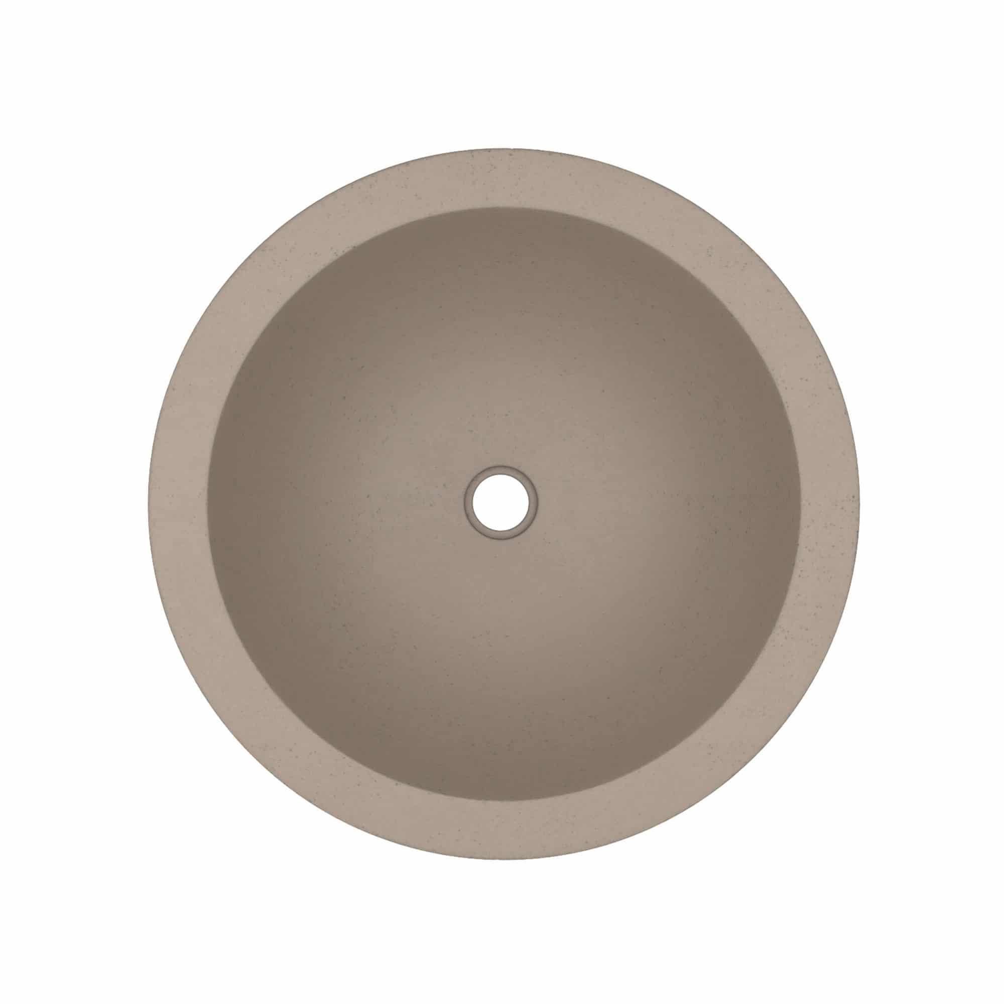 Native Trails Morro 17" Round NativeStone Concrete Bathroom Sink, Earth, NSL1705-E