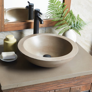 Alternate Image for Native Trails Morro 17" Round NativeStone Concrete Bathroom Sink, Earth, NSL1705-E