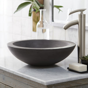 Alternate Image for Native Trails Morro 17" Round NativeStone Concrete Bathroom Sink, Slate, NSL1705-S