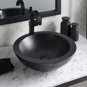 Alternate Image for Native Trails Morro 17" Round NativeStone Concrete Bathroom Sink, Charcoal, NSL1705-C