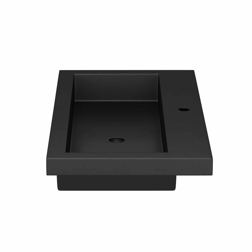 Native Trails Trough 36" Rectangle NativeStone Concrete Bathroom Sink, 1 Faucet Hole, Charcoal, NSL3619-C