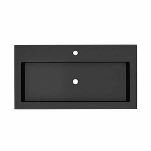 Alternate Image for Native Trails Trough 36" Rectangle NativeStone Concrete Bathroom Sink, 1 Faucet Hole, Charcoal, NSL3619-C