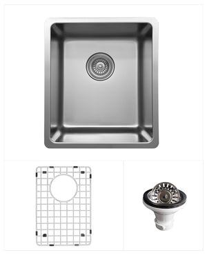 Alternate Image for Karran 15" Rectangular Stainless Steel Bar/Prep Sink with Accessories, 18 Gauge, NC-410-PK1