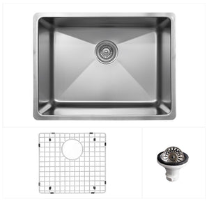 Alternate Image for Karran 23" Undermount Stainless Steel Kitchen Sink with Accessories, 18 Gauge, NC-420-PK1
