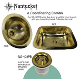Nantucket Sinks 2.75 inch Junior Duo Bar Sink Drain In Polished Brass NS-403PB - The Sink Boutique