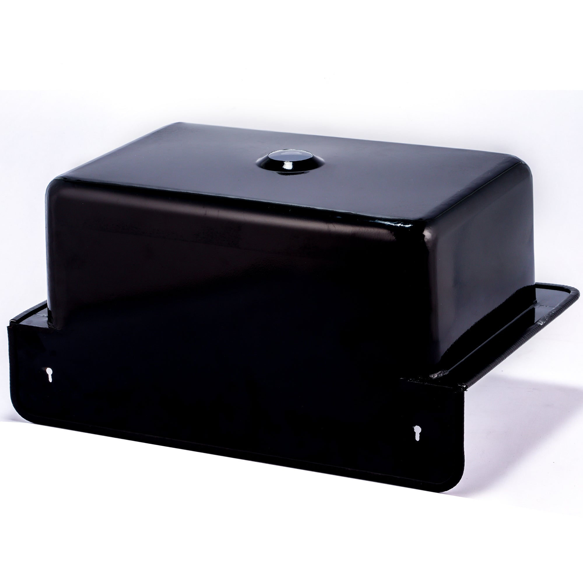 Nantucket Sinks Anchor 20" Wallmount Iron Utility Sink with Accessories, Black/White, NS-ACBS20-BLKW