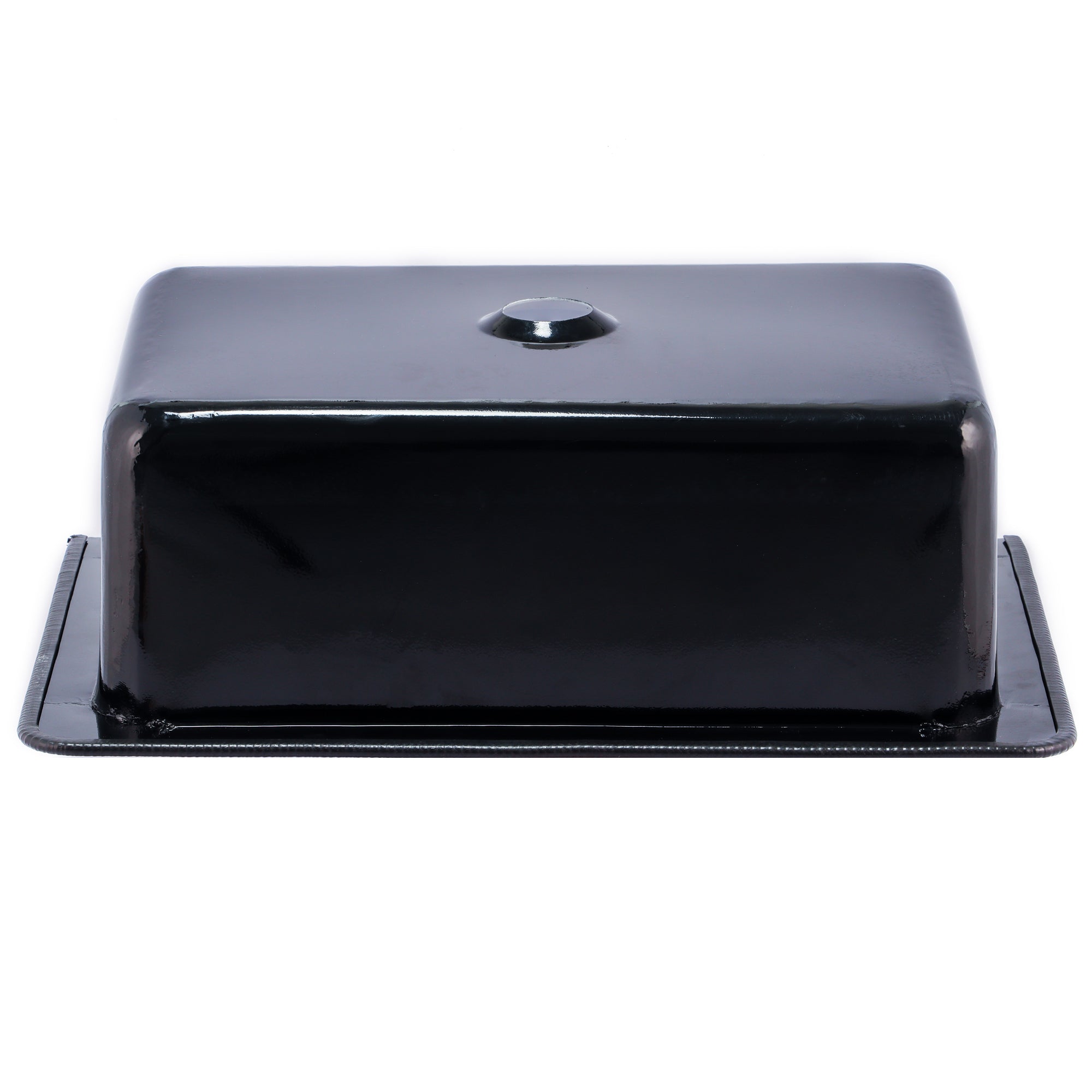Nantucket Sinks Anchor 20" Wallmount Iron Utility Sink with Accessories, Black/White, NS-ACBS20-BLKW