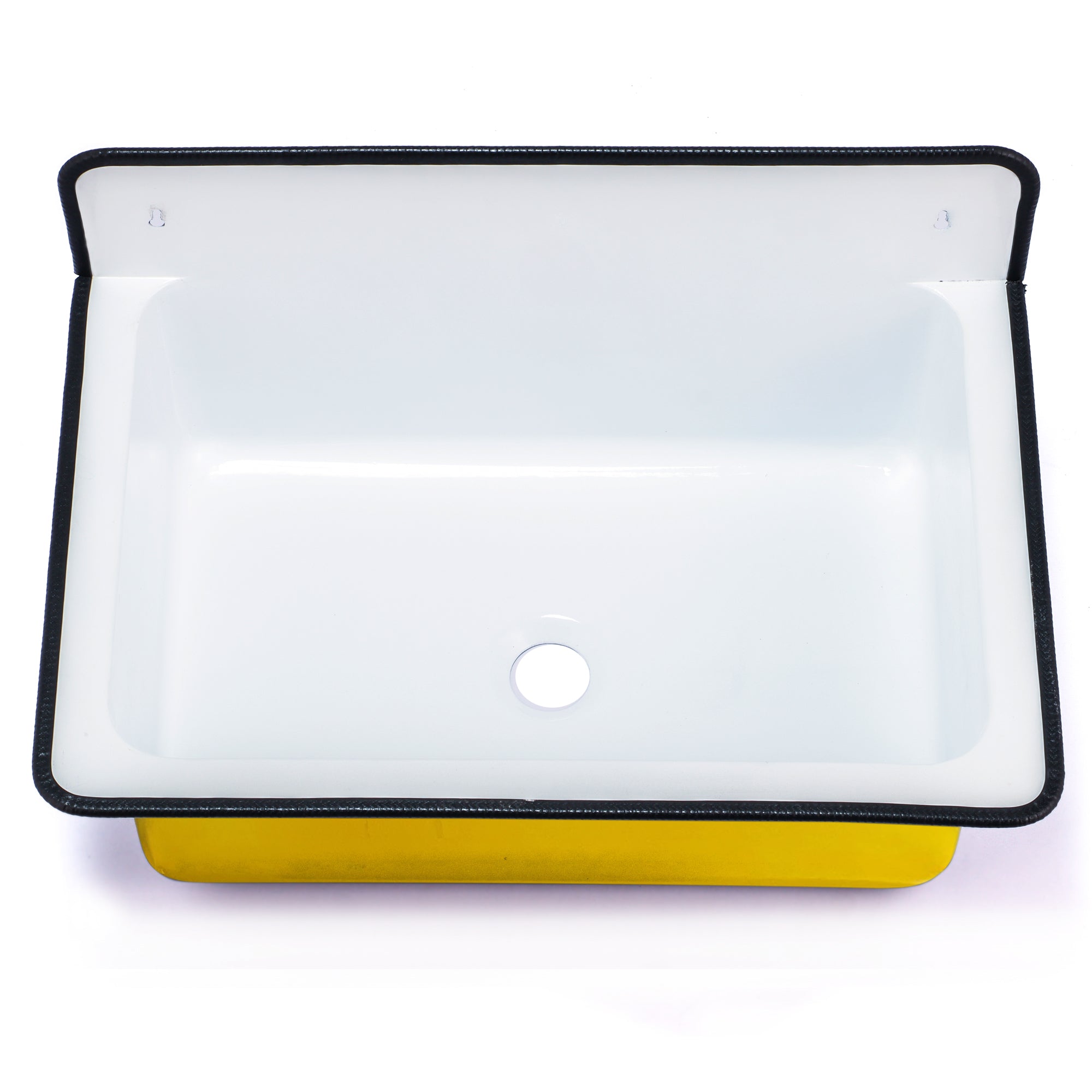 Nantucket Sinks Anchor 20" Wallmount Iron Utility Sink with Accessories, Yellow/White, NS-ACBS20-YLWW