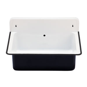 Alternate Image for Nantucket Sinks Anchor 19.5" x 14" Irregular Wallmount Iron Bathroom Sink with Accessories, Black/White, NS-ACBS20OF-BLKW