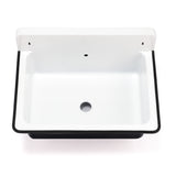 Nantucket Sinks Anchor 19.5" x 14" Irregular Wallmount Iron Bathroom Sink with Accessories, Black/White, NS-ACBS20OF-BLKW