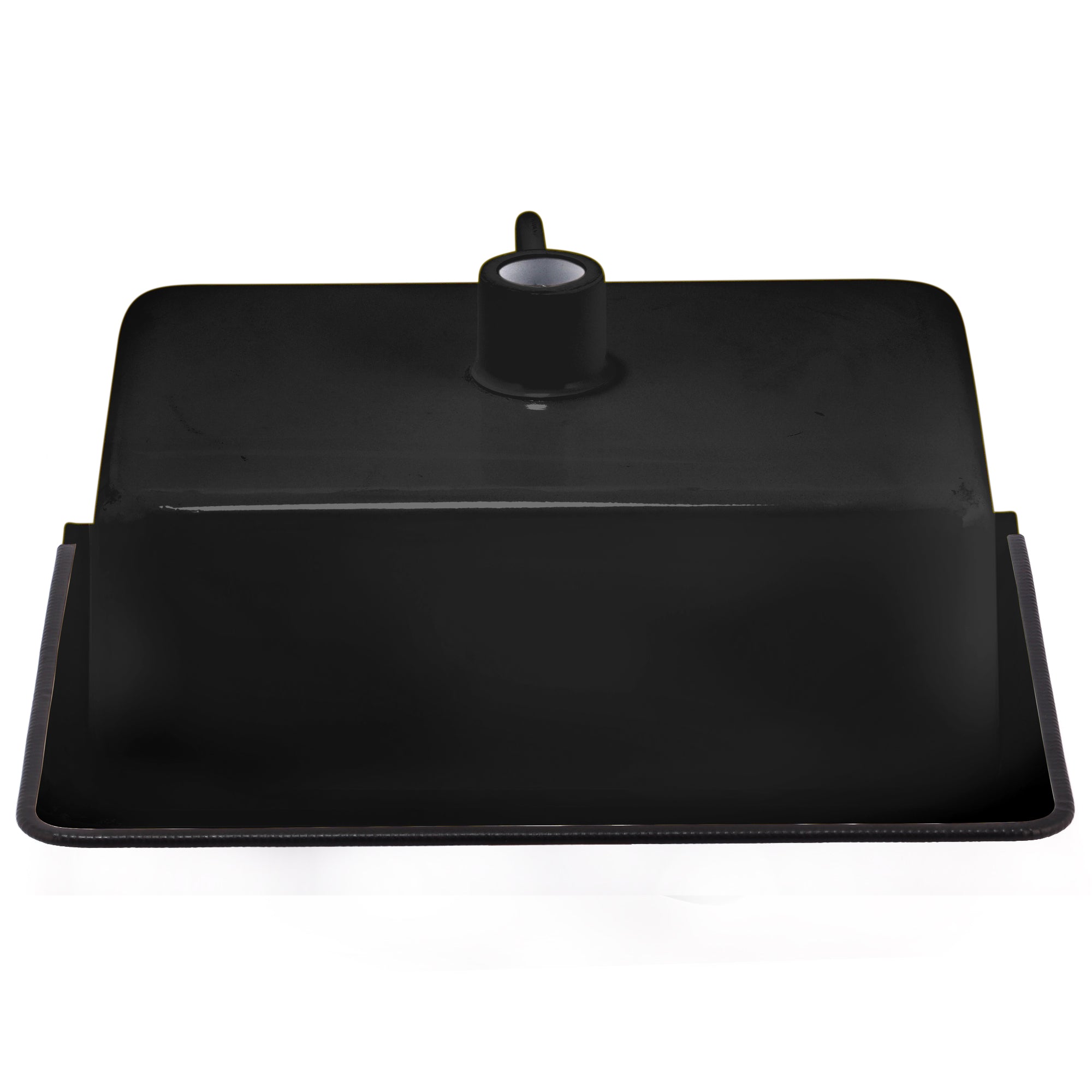 Nantucket Sinks Anchor 19.5" x 14" Irregular Wallmount Iron Bathroom Sink with Accessories, Black/White, NS-ACBS20OF-BLKW