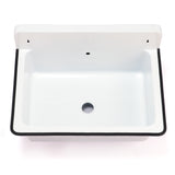 Nantucket Sinks Anchor 19.5" x 14" Irregular Wallmount Iron Bathroom Sink with Accessories, White/White, NS-ACBS20OF-WW