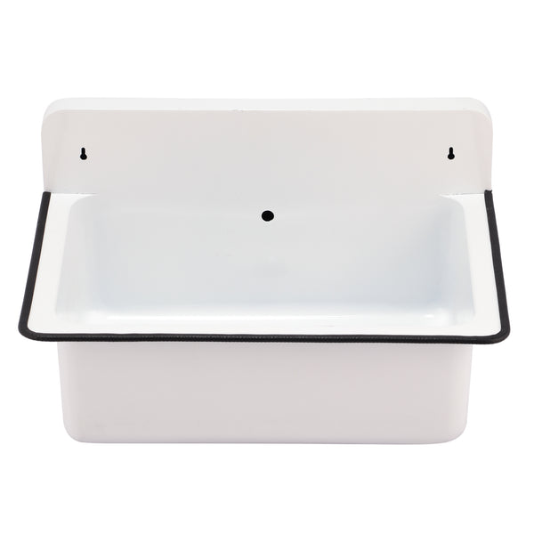 Nantucket Sinks Anchor 19.5" x 14" Irregular Wallmount Iron Bathroom Sink with Accessories, White/White, NS-ACBS20OF-WW