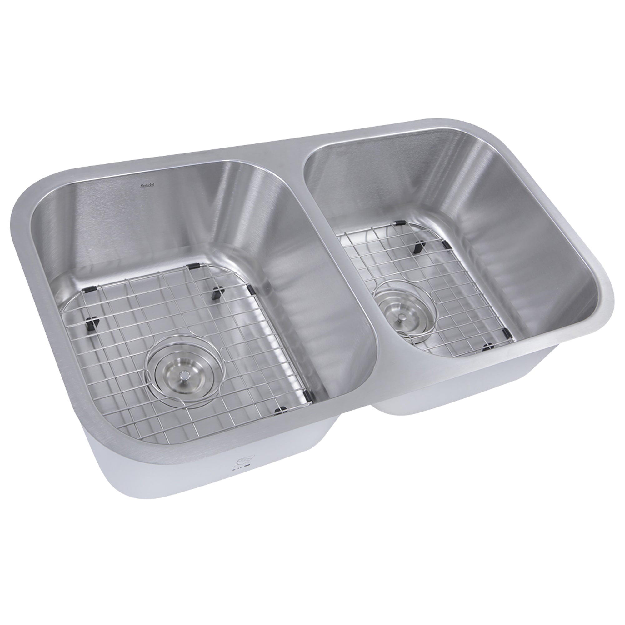 Nantucket Sinks Sconset 33" Stainless Steel Kitchen Sink, 50/50 Double Bowl, NS10i-16 - The Sink Boutique