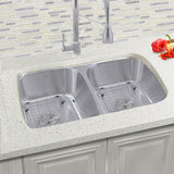 Nantucket Sinks Sconset 33" Stainless Steel Kitchen Sink, 50/50 Double Bowl, NS10i-16 - The Sink Boutique