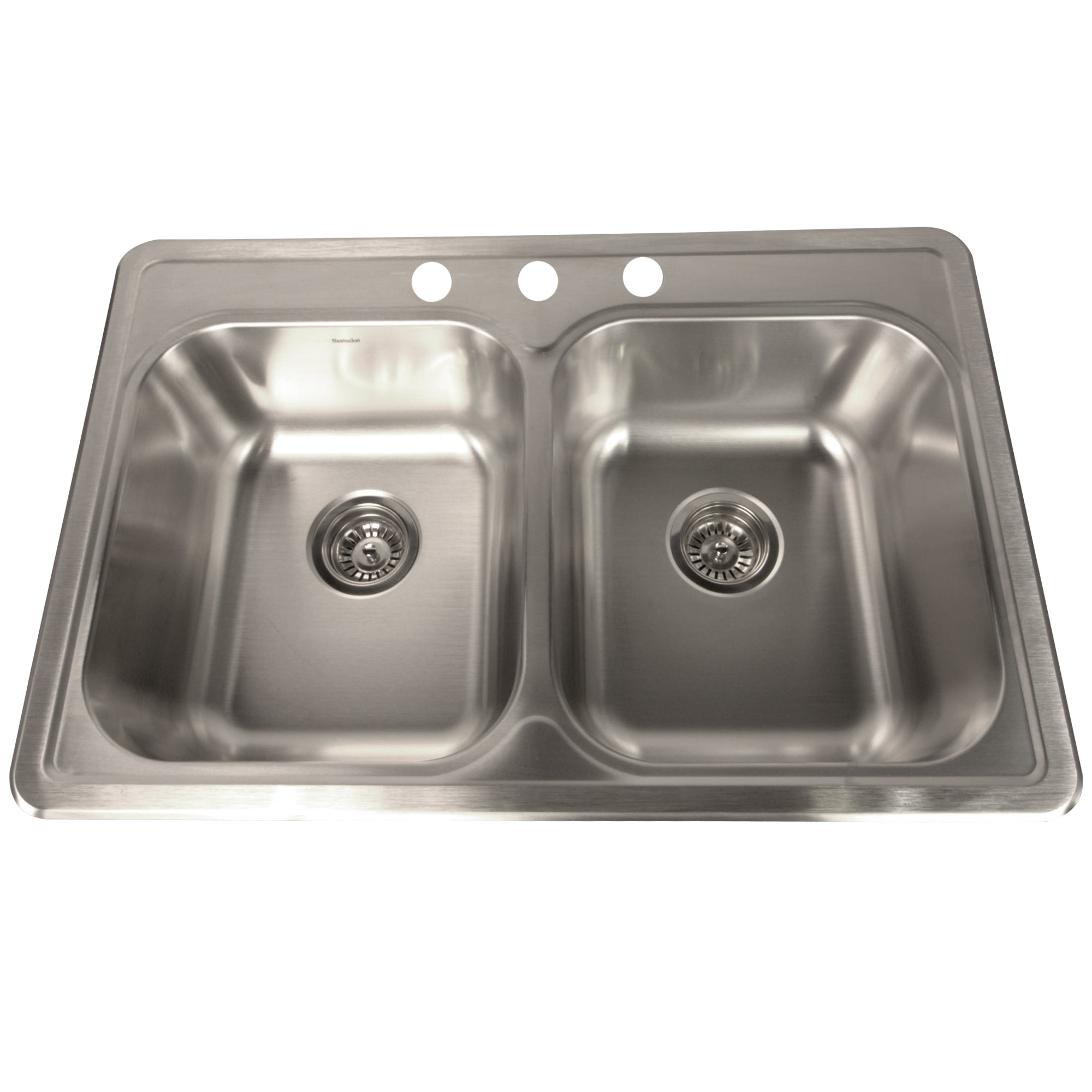 Alternate Image for Nantucket Sinks Madaket 33" Drop In/Topmount 304 Stainless Steel Kitchen Sink with Accessories, 50/50 Double Bowl, 18 Gauge, NS3322-DE