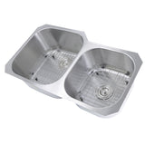 Nantucket Sinks Sconset 35" Stainless Steel Kitchen Sink, 60/40 Double Bowl, NS3520-16 - The Sink Boutique