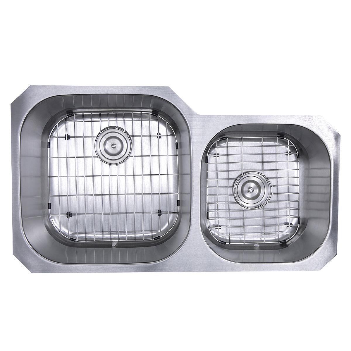 Nantucket Sinks Sconset 35" Stainless Steel Kitchen Sink, 60/40 Double Bowl, NS3520-16 - The Sink Boutique