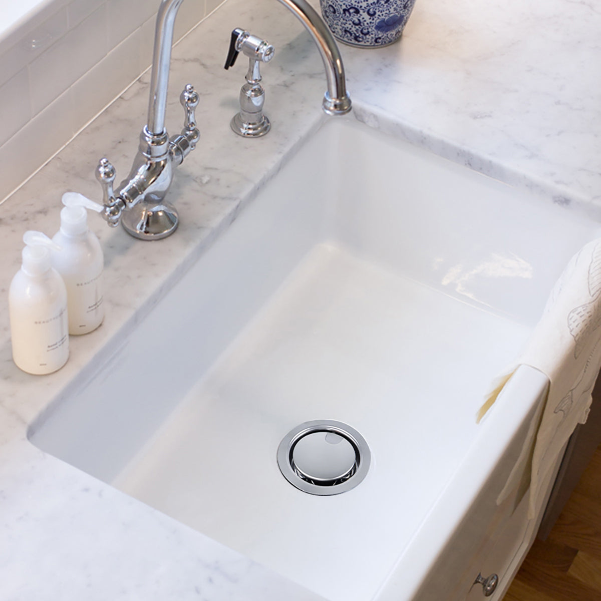 Nantucket Sinks NS35LCC-CH Chrome Flip Top Crumb Cup Kitchen Drain - The Sink Boutique