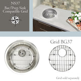 Nantucket Sinks Quidnet 18" Round 304 Stainless Steel Bar/Prep Sink with Accessories, NS37