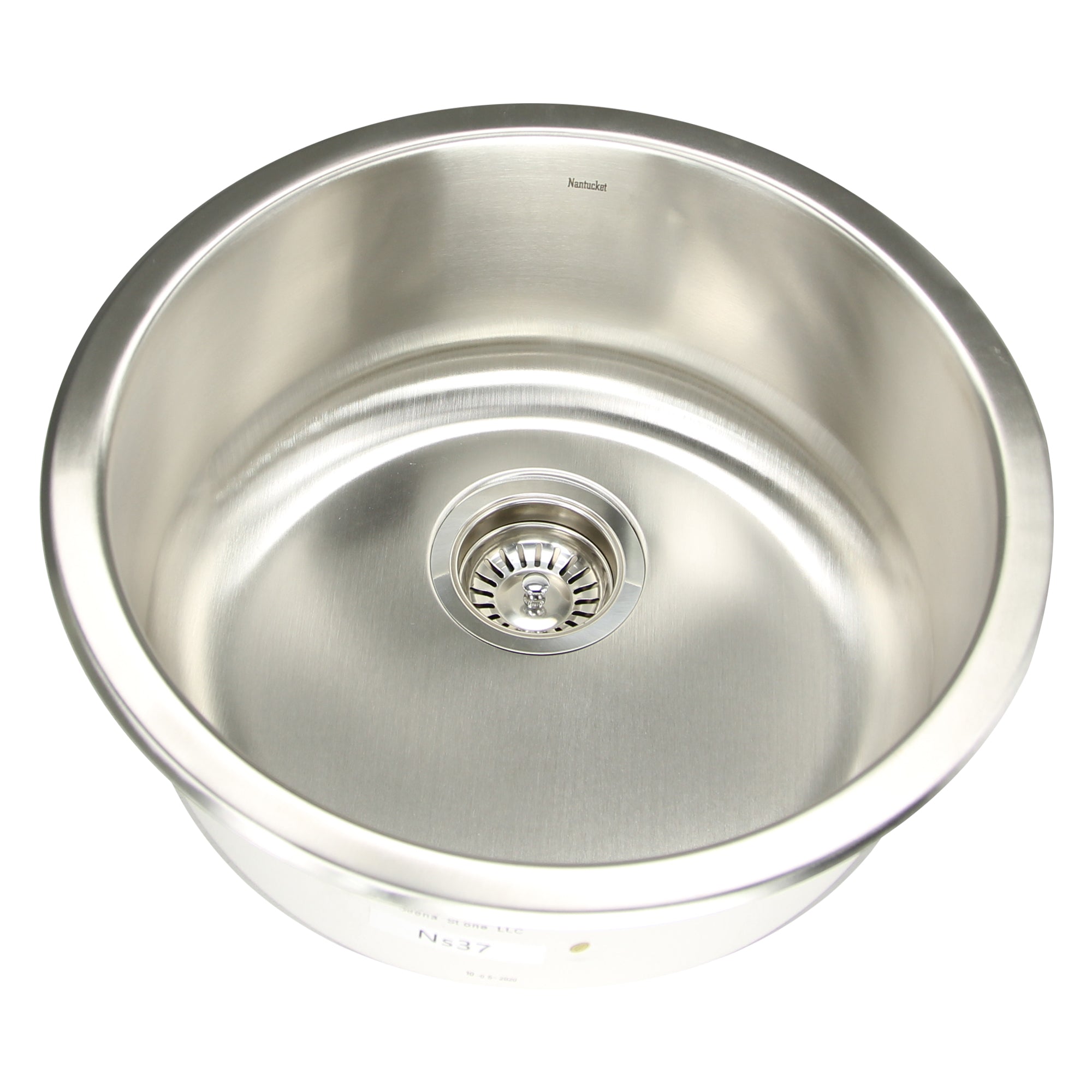 Nantucket Sinks Quidnet 18" Round 304 Stainless Steel Bar/Prep Sink with Accessories, NS37