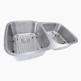 Nantucket Sinks Sconset 32" Stainless Steel Kitchen Sink, 60/40 Double Bowl, NS503-16-CB - The Sink Boutique