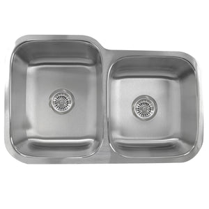 Alternate Image for Nantucket Sinks Quidnet 32" Stainless Steel Kitchen Sink, 60/40 Double Bowl, 18 Gauge, NS6040-18