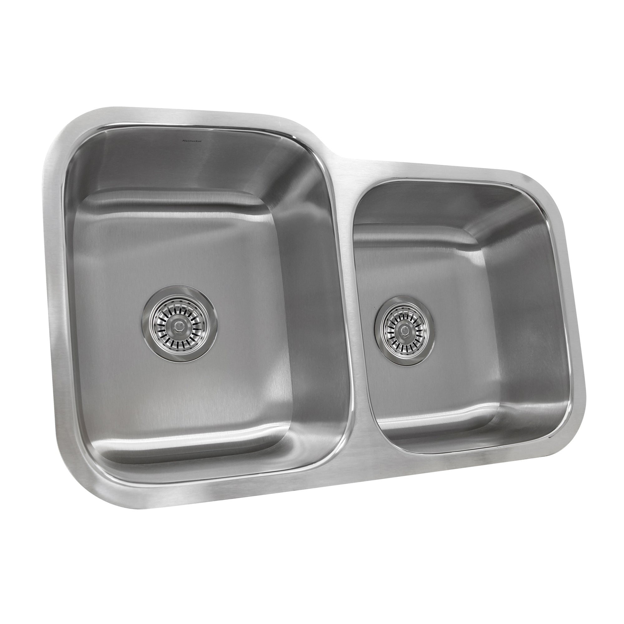 Nantucket Sinks Quidnet 32" Stainless Steel Kitchen Sink, 60/40 Double Bowl, NS6040-18 - The Sink Boutique