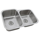 Nantucket Sinks Quidnet 32" Stainless Steel Kitchen Sink, 60/40 Double Bowl, NS6040-18 - The Sink Boutique