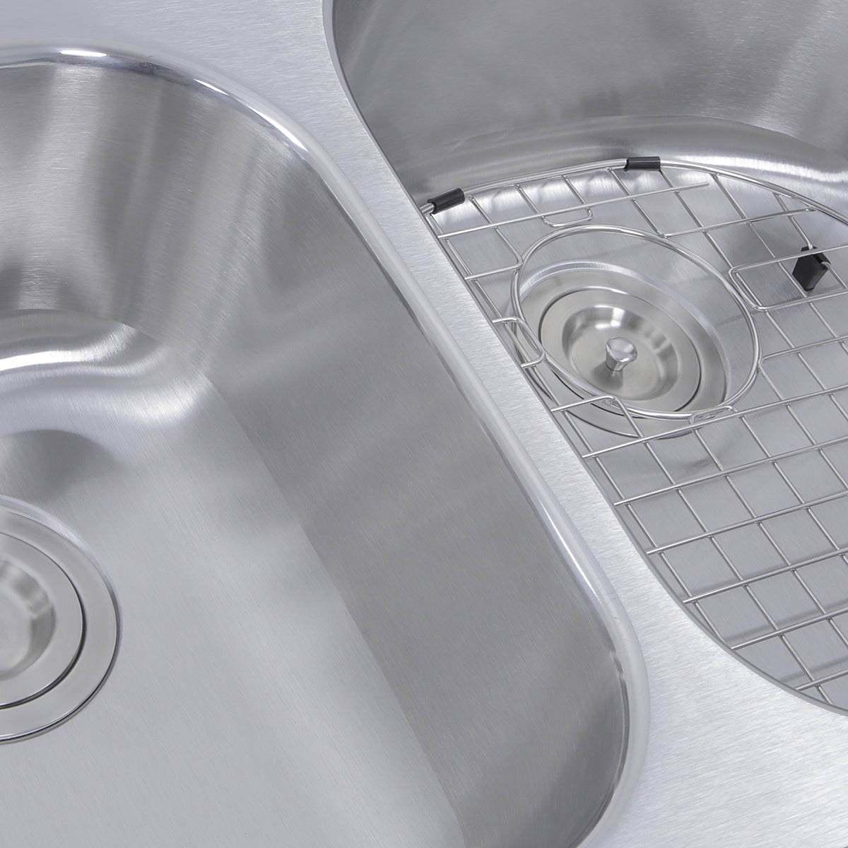 Nantucket Sinks Sconset 33" Stainless Steel Kitchen Sink, 70/30 Double Bowl, NS7030-R-16 - The Sink Boutique