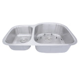 Nantucket Sinks Sconset 33" Stainless Steel Kitchen Sink, 70/30 Double Bowl, NS7030-R-16 - The Sink Boutique