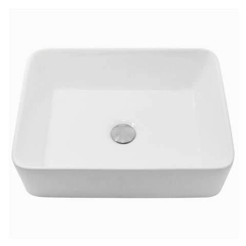 Nantucket Sinks Brant Point 19" Ceramic Bathroom Sink, White, NSV105