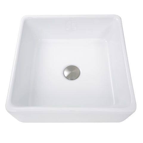 Nantucket Sinks Brant Point 15" Ceramic Bathroom Sink, White, NSV107A