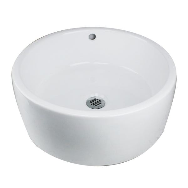 Nantucket Sinks Brant Point 17" Ceramic Bathroom Sink, White, NSV213