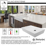 Nantucket Sinks Glacierstone 36" Bathroom Sink, White, NS-GSTR36 - The Sink Boutique